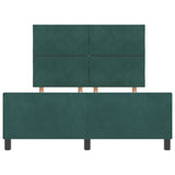 Bed Frame Dark Green 140X190 Cm Velvet