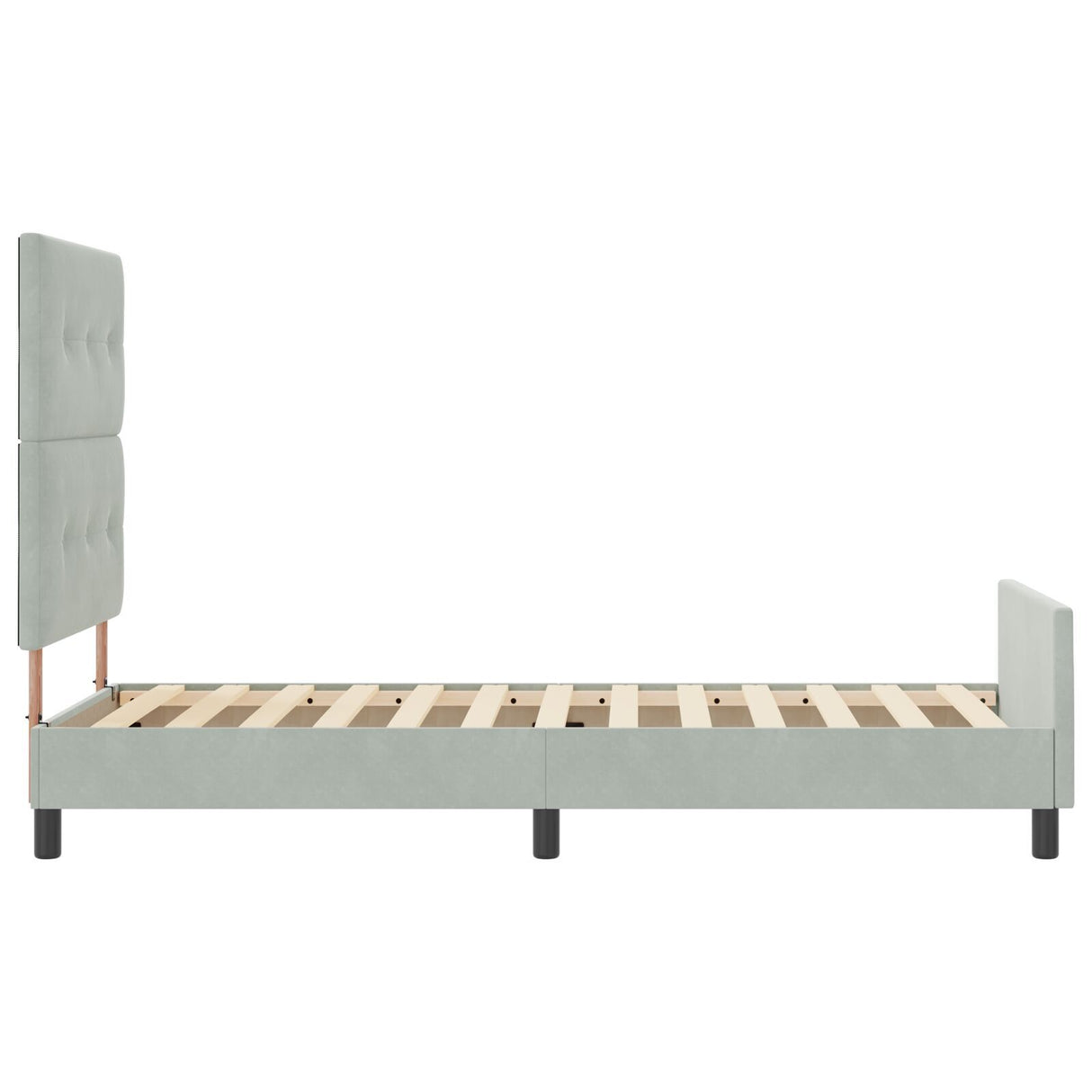 Light Grey Velvet Bed Frame 80X200 Cm