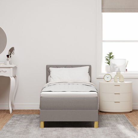 Box Spring Bed With Mattress Taupe 80X200 Cm Fabric