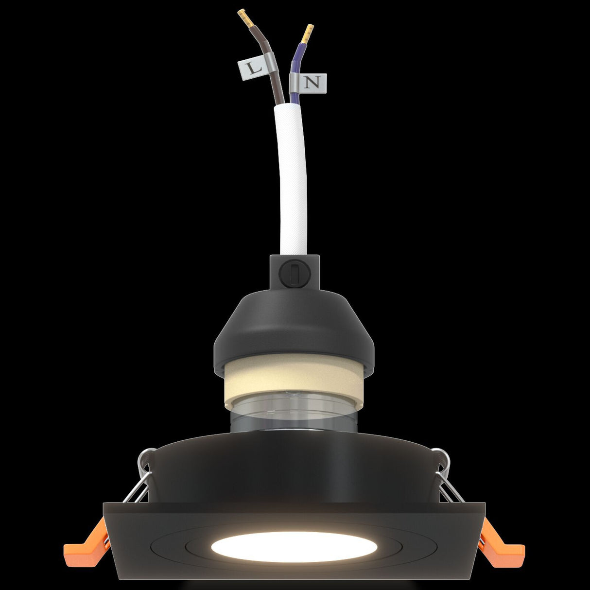 Recessed Spotlights 24 Pcs Square Gu10 Black 91X91 Mm