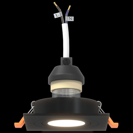 Recessed Spotlights 24 Pcs Square Gu10 Black 91X91 Mm