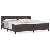 Box Spring Bed With Mattress Dark Brown 200X200 Cm Fabric