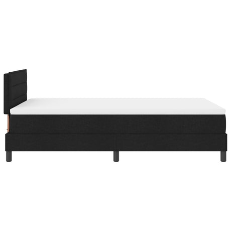 Box Spring Bed With Mattress & Led Black 120X190 Cm Fabric