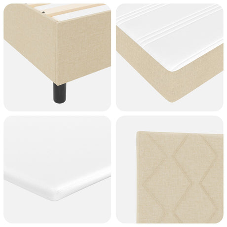 Box Spring Bed With Mattress & Led Cream 120X200 Cm Fabric