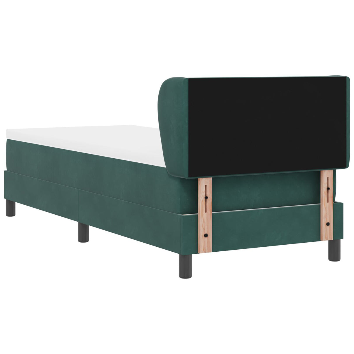 Box Spring Bed With Mattress Dark Green 80X200 Cm Velvet