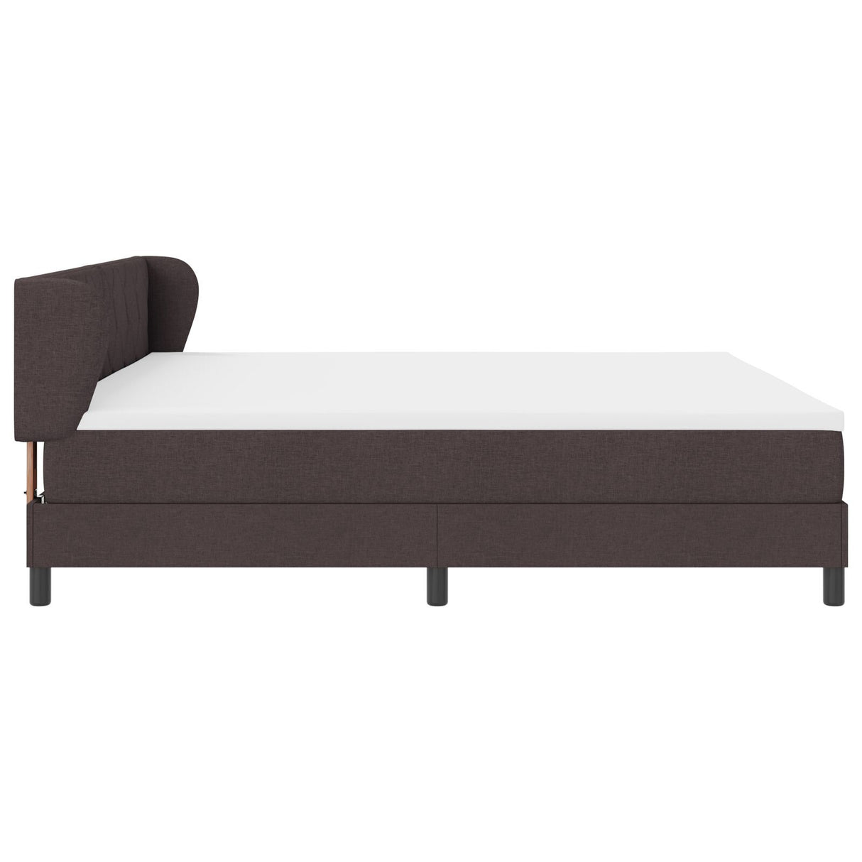Box Spring Bed With Mattress Dark Brown 200X200 Cm Fabric