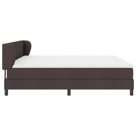 Box Spring Bed With Mattress Dark Brown 200X200 Cm Fabric