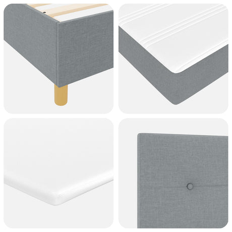 Box Spring Bed With Mattress Light Grey 200X200 Cm Fabric