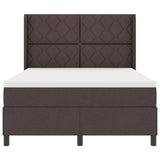 Box Spring Bed With Mattress & Led Dark Brown 140X200 Cm Fabric