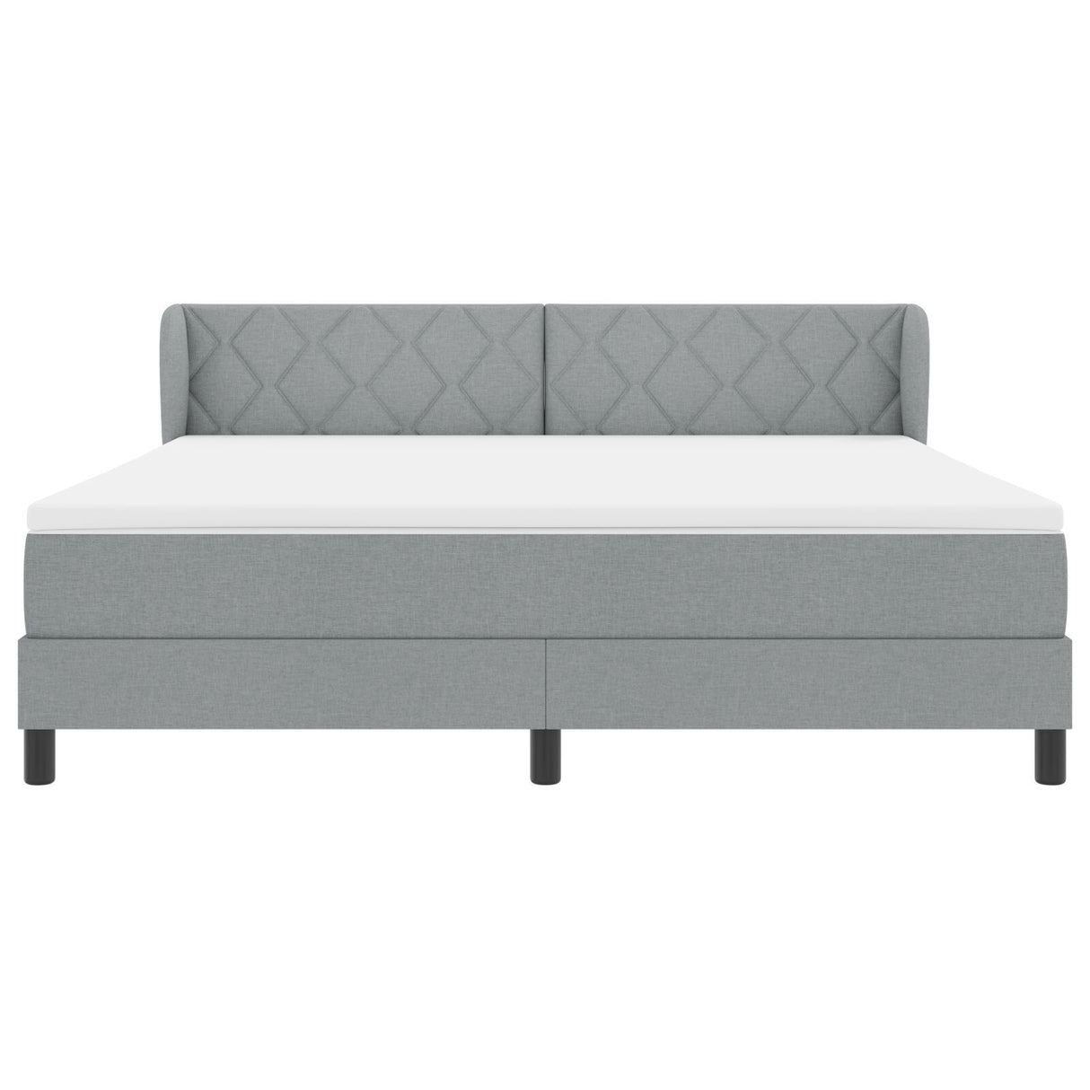 Box Spring Bed With Mattress Light Grey 180X200 Cm Fabric