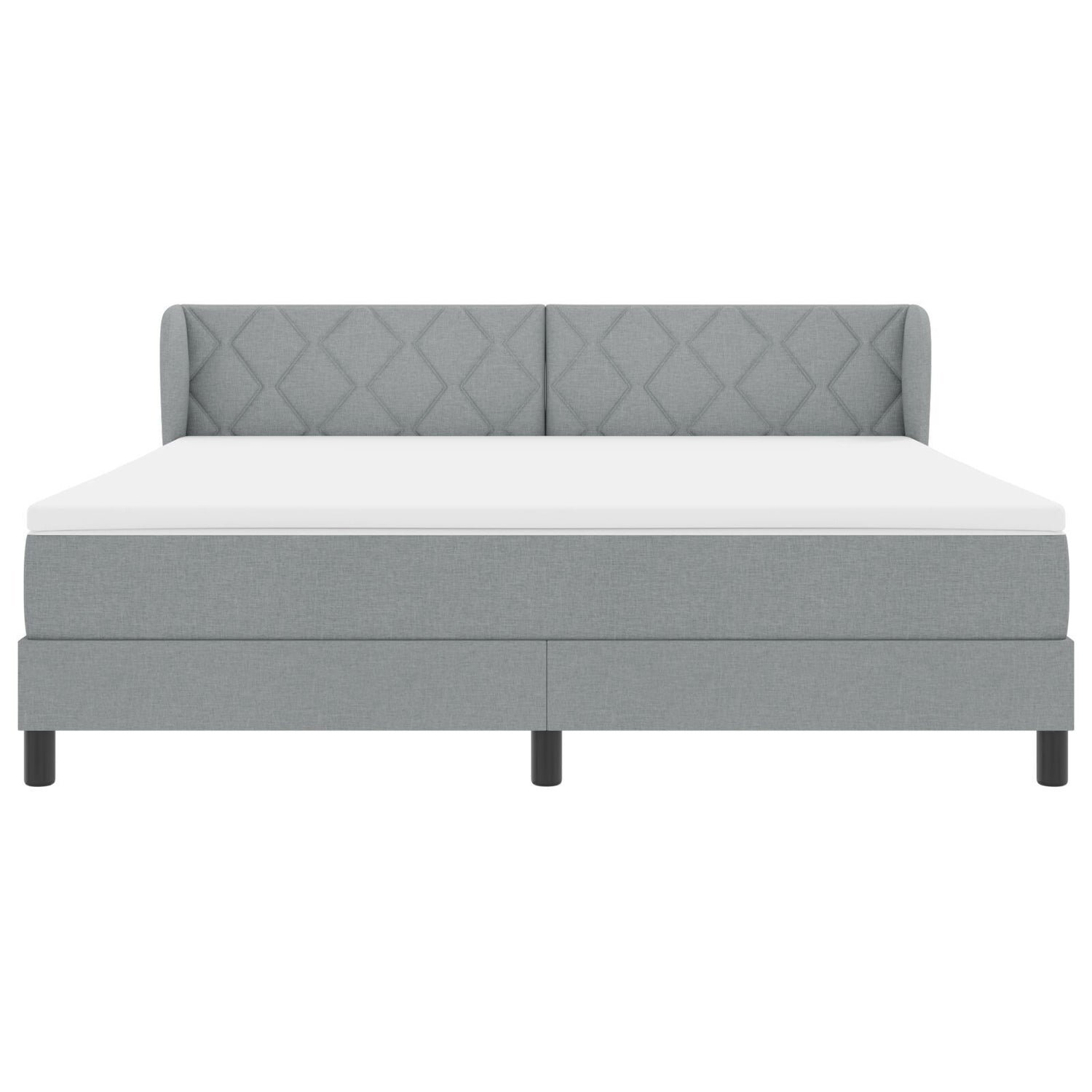 Box Spring Bed With Mattress Light Grey 180X200 Cm Fabric