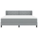 Box Spring Bed With Mattress Light Grey 180X200 Cm Fabric