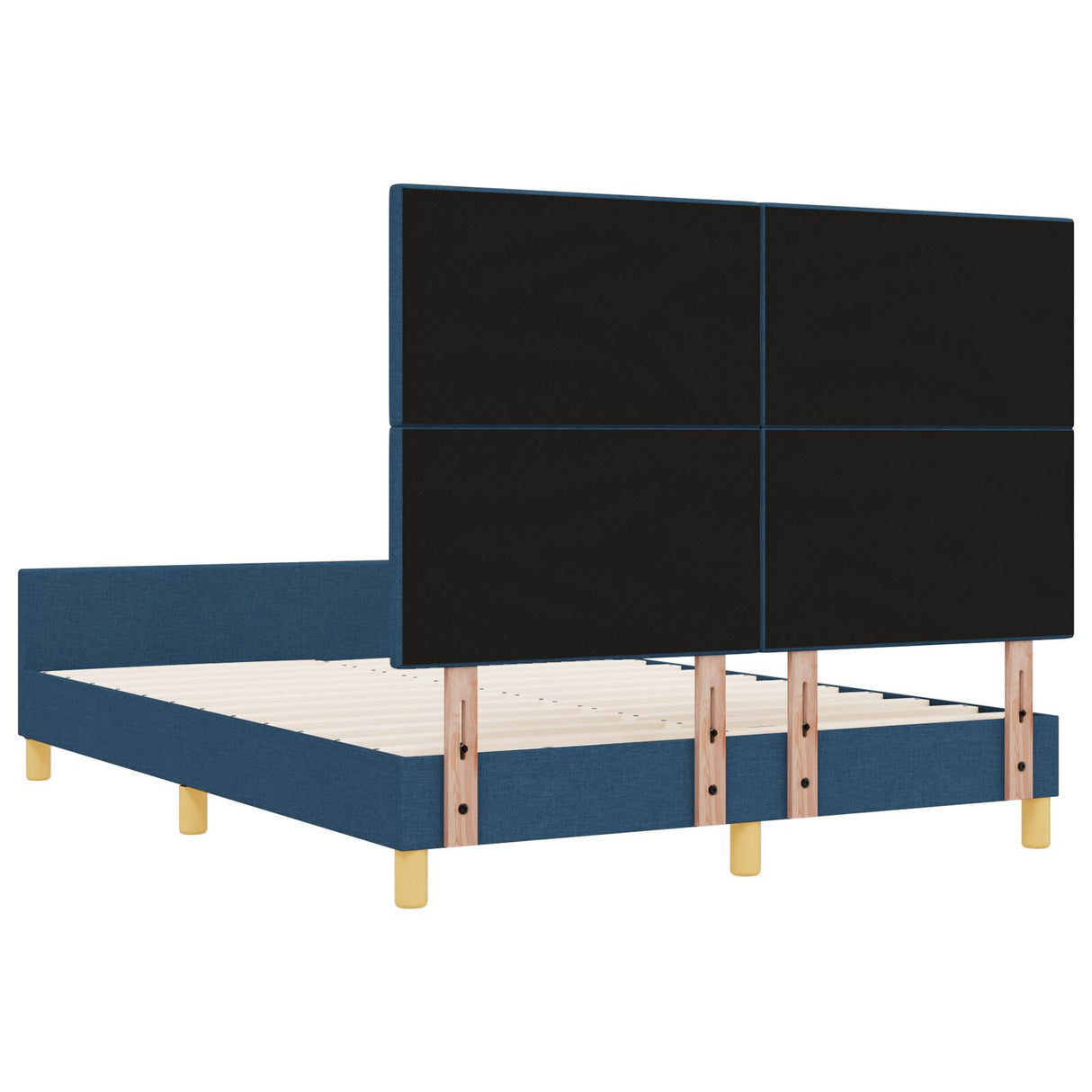 Bed Frame Blue 140X200 Cm Fabric