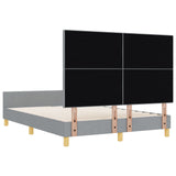 Bed Frame Light Grey 160X200 Cm Fabric
