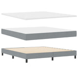 Box Spring Bed With Mattress Light Grey 180X200 Cm Fabric