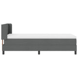 Box Spring Bed With Mattress Dark Grey 80X200 Cm Fabric,  Headboard Button Tufted Dark Grey 80 Cm Fabric