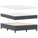 Box Spring Bed With Mattress & Led Dark Grey 140X190 Cm Velvet