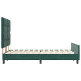 Dark Green Velvet Bed Frame 140X190 Cm