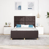 Bed Frame Dark Brown 140X190 Cm Fabric