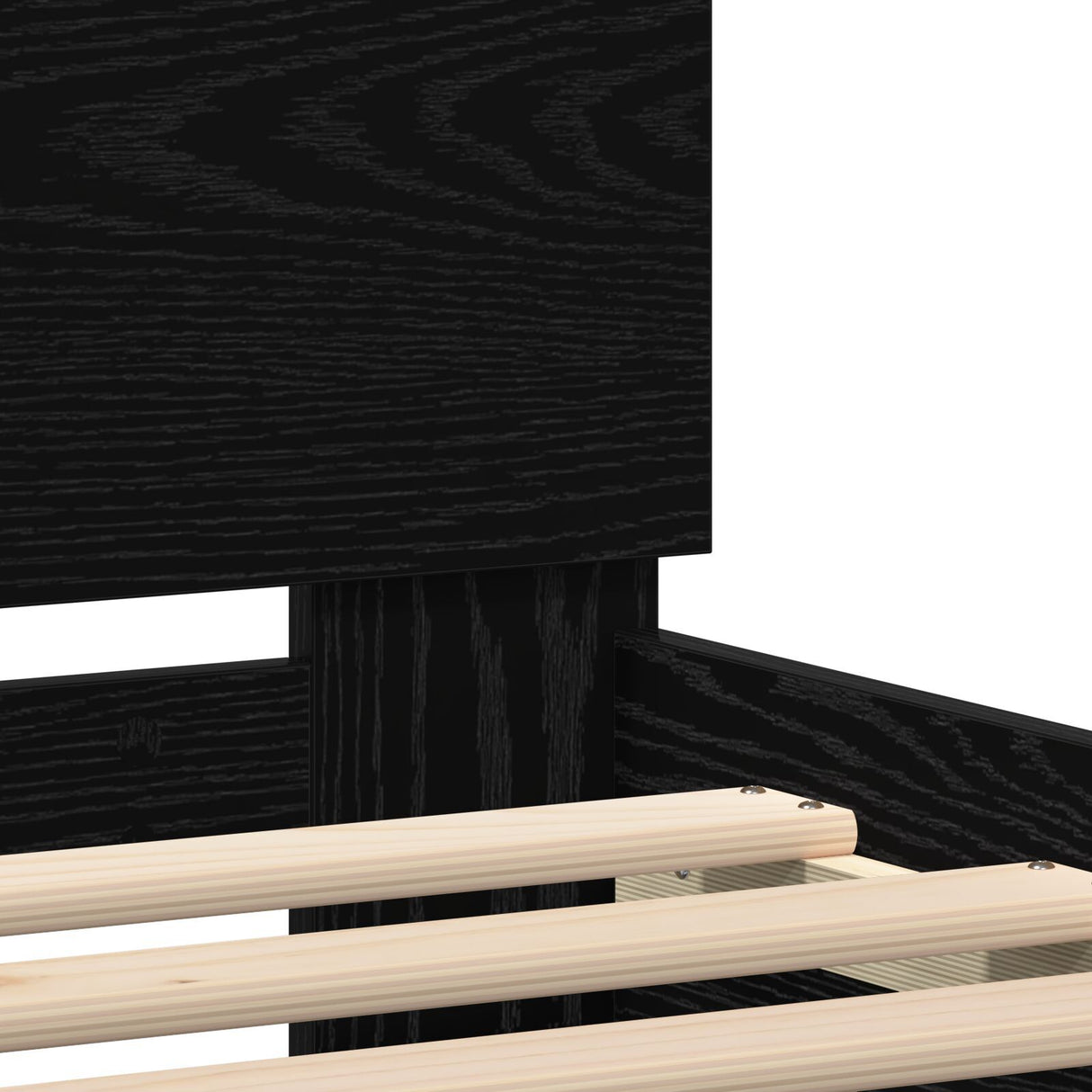 Oak Bed Frame Black Oak Solid Oak Wood 180 X 200 Cm Sturdy