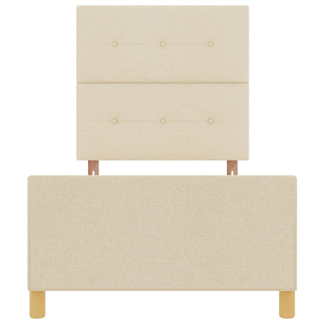 Bed Frame Cream 90X190 Cm Fabric