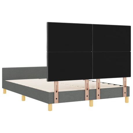 Dark Grey Bed Frame 140X190 Cm Fabric