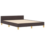 Bed Frame Dark Brown 140X190 Cm Fabric