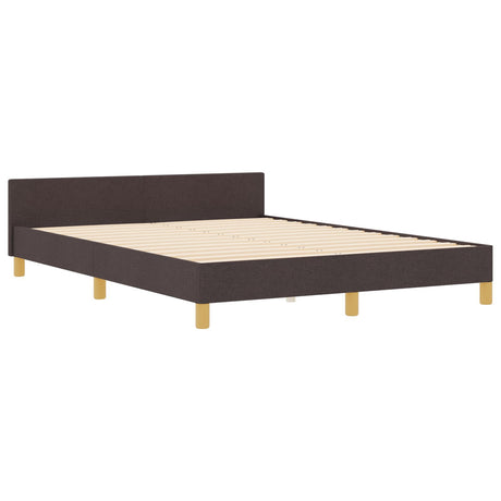 Bed Frame Dark Brown 140X190 Cm Fabric
