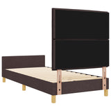 Bed Frame In Dark Brown, 80X200 Cm, Fabric