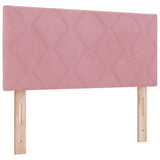 Box Spring Bed With Mattress In Pink, 90X190 Cm, Velvet