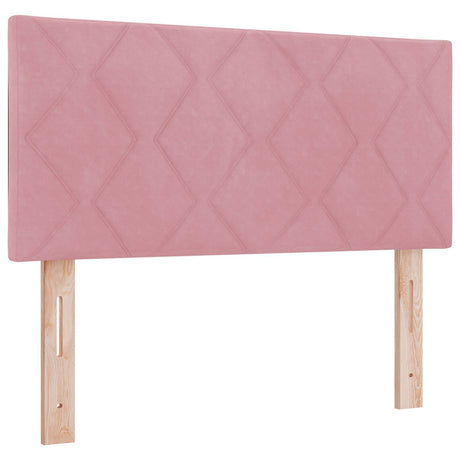 Box Spring Bed With Mattress In Pink, 90X190 Cm, Velvet