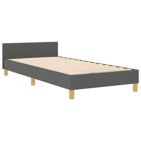 Bed Frame In Dark Grey, 80X200 Cm, Fabric