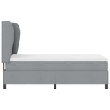 Box Spring Bed With Mattress - Light Gray, 90X200 Cm, Fabric