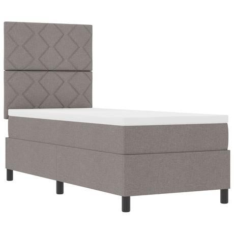 Box Spring Bed With Mattress & Led Taupe 80X200 Cm Fabric