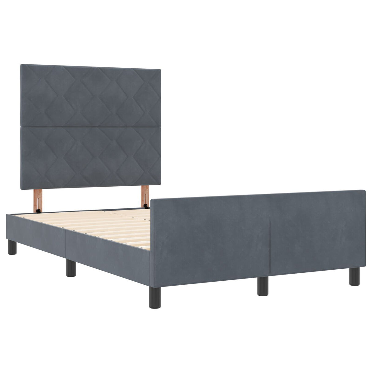 Bed Frame Dark Grey 120X200 Cm Velvet