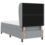 Box Spring Bed With Mattress - Light Gray, 90X200 Cm, Fabric