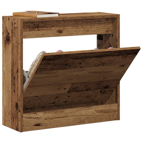 Shoe Cabinet Old Wood 60X21X57 Cm Engineered Wood