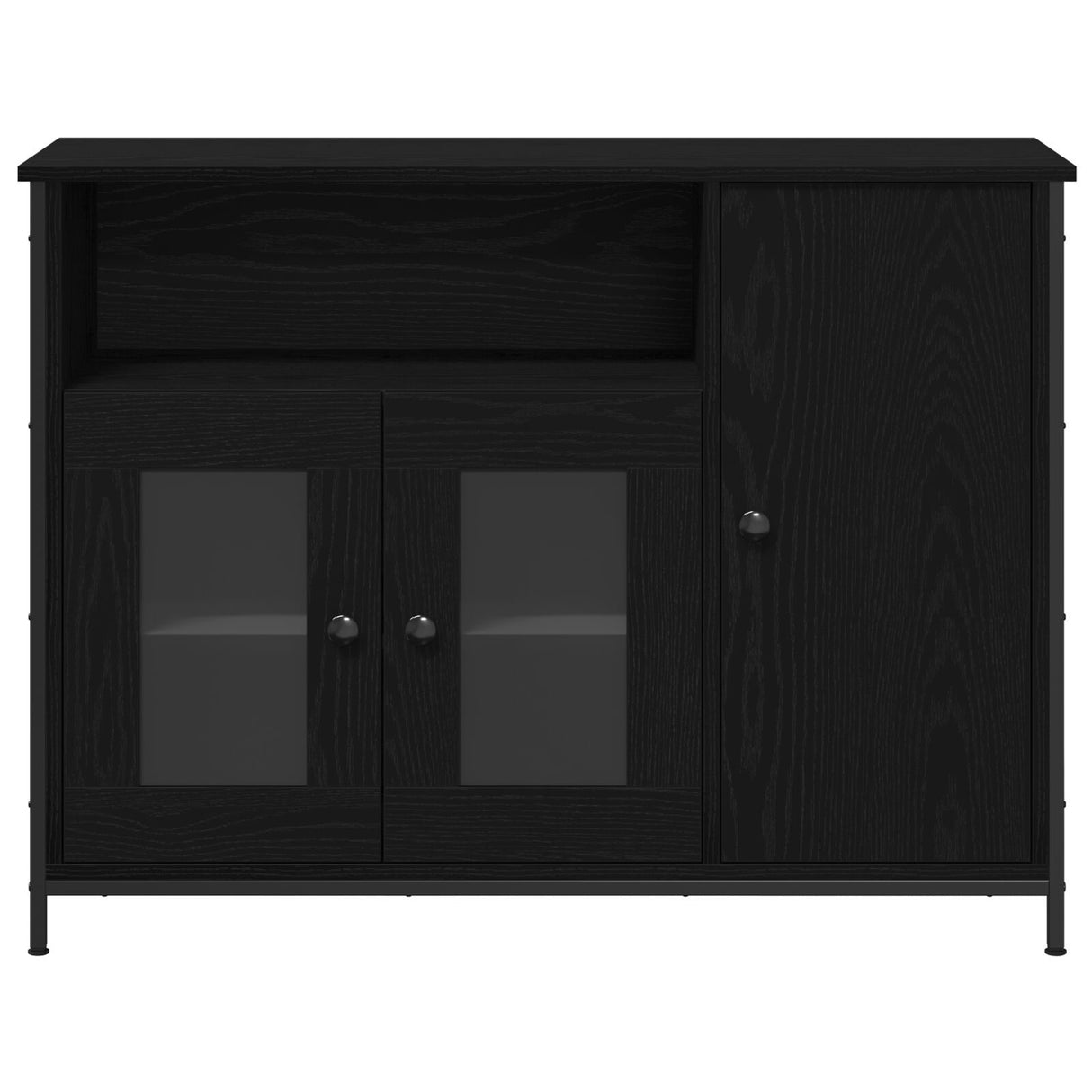 Sideboard Black Oak 100X35X75 Cm Engineered Wood