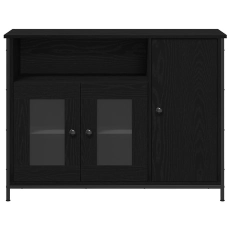 Sideboard Black Oak 100X35X75 Cm Engineered Wood