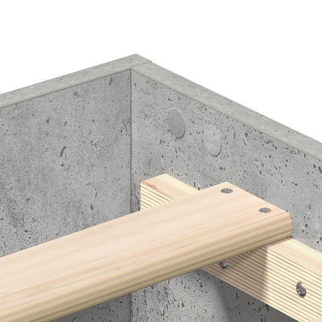 Bed Frame 90X200 Cm Concrete Grey Engineered Wood