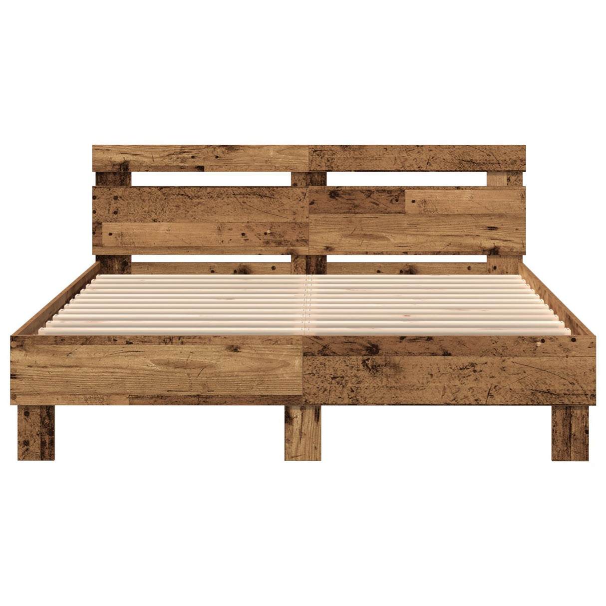 Wooden Bed Frame Reclaimed Wood 150 X 200 Cm Solid And Sturdy