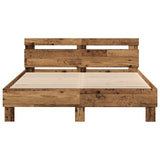 Wooden Bed Frame Reclaimed Wood 150 X 200 Cm Solid And Sturdy