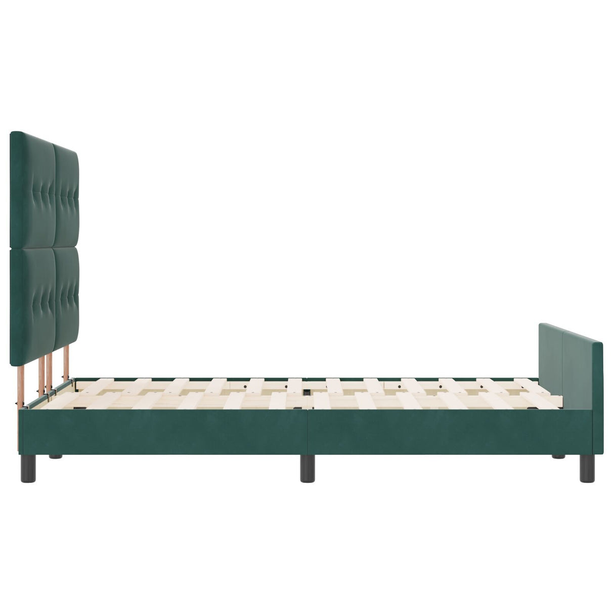 Bed Frame Dark Green 140X200 Cm Velvet
