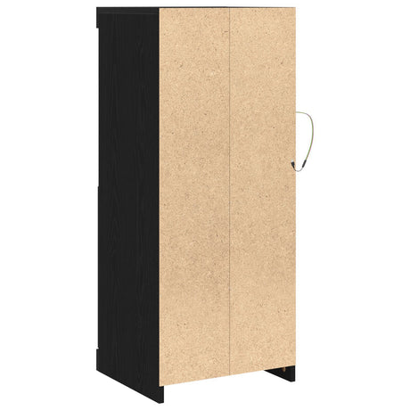 Sideboard With Led Lights Black Oak 41X37X100 Cm