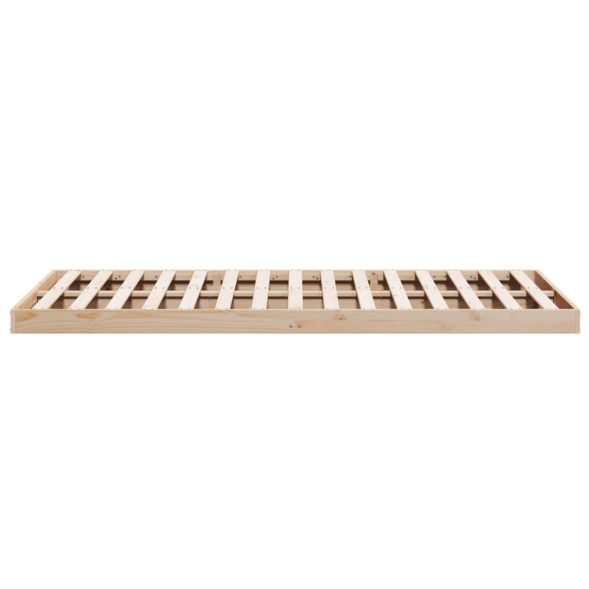 Floor Bed Frame White 140X220 Cm Solid Wood Pine