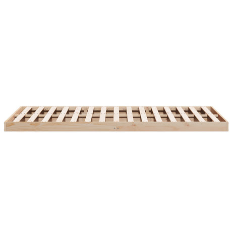 Floor Bed Frame White 140X220 Cm Solid Wood Pine