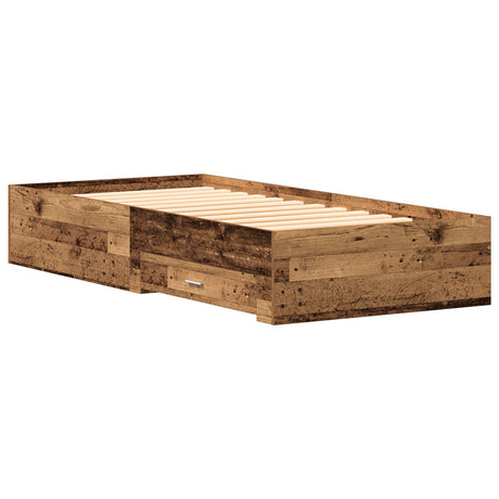 Bed Frame Old Wood 100X200 Cm Engineered Wood