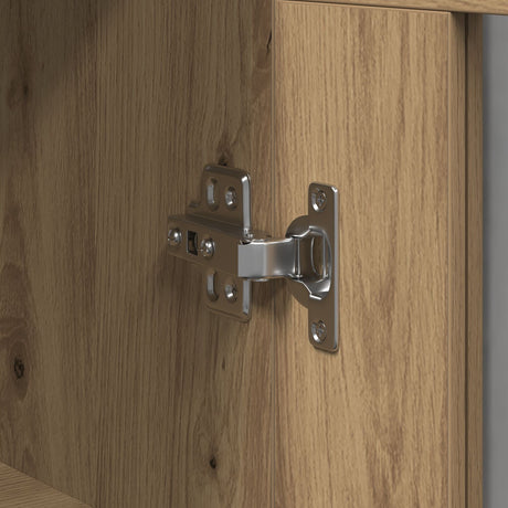 Wall-Mounted Cabinet With Glass Doors Artisan Oak 69.5X34X90 Cm