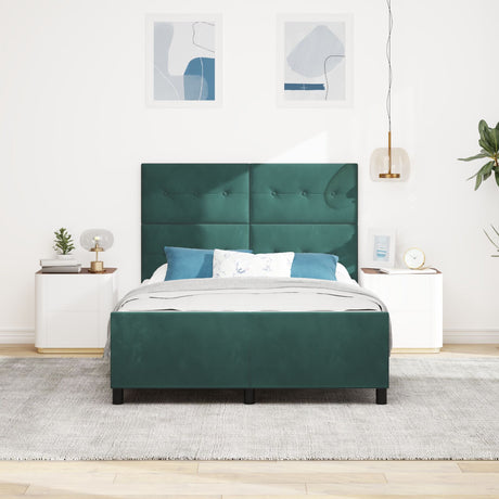 Bed Frame Dark Green 140X200 Cm Velvet