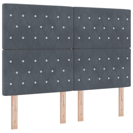 Bed Frame Dark Grey 140X190 Cm Velvet